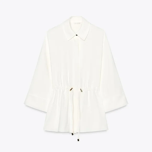 ZARA 2 PIECES SET GATHERED KIMONO SHIRT AND CREPE WIDE LEG PANTS SIZE XS/S - Picture 11 of 15